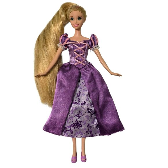 2009 Disney Rapunzel Doll Purple Dress Shoes Fashion Princess Long Blonde Hair - Picture 11 of 11